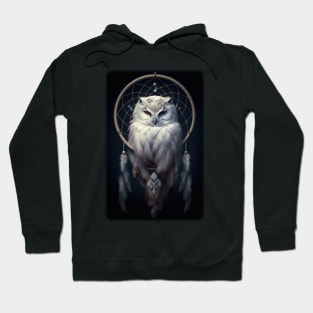 Snowy Owl In Dreamcatcher Painting Hoodie